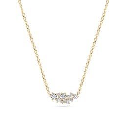 Sif Jakobs Cristallo Piccolo Sterling Silver Yellow Gold Plated Cubic Zirconia Pendant Necklace