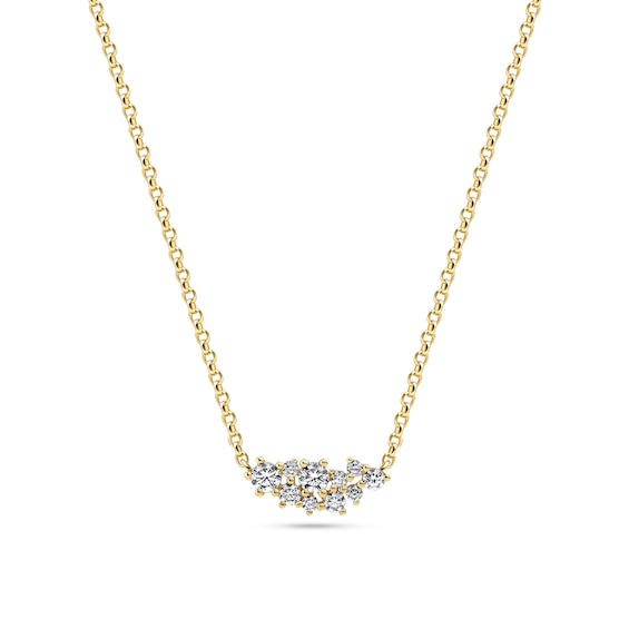 Sif Jakobs Cristallo Piccolo Sterling Silver Yellow Gold Plated Cubic Zirconia Pendant Necklace
