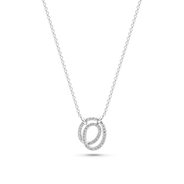 Sif Jakobs Spirale Due Sterling Silver Cubic Zirconia Spiral Pendant Necklace