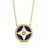 Thumbnail Image 1 of Sterling Silver & 18ct Gold Plated Vermeil Diamond & Sodalite Necklace