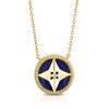 Thumbnail Image 0 of Sterling Silver & 18ct Gold Plated Vermeil Diamond & Sodalite Necklace