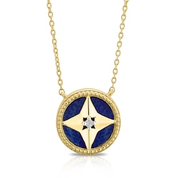 Sterling Silver & 18ct Gold Plated Vermeil Diamond & Sodalite Necklace