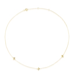 Sterling Silver & 18ct Gold Plated Vermeil Diamond Three Star Station Necklace