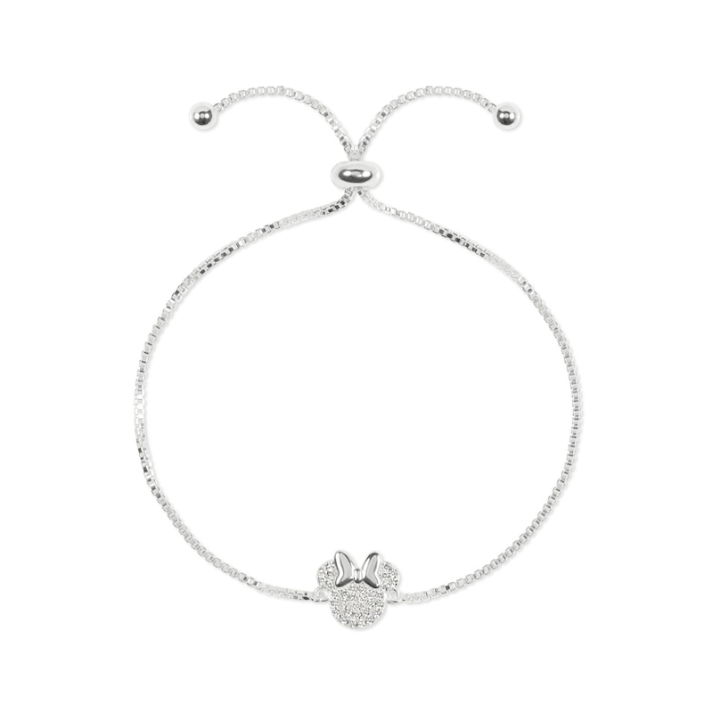 Main Image 1 of Disney Minnie Mouse Stone Set Charm Friendship Slider Bracelet