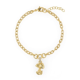 Peanuts Snoopy Gold Plated 7.5" Bracelet