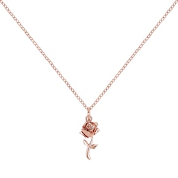 Disney Beauty And The Beast Stone Set Rose Necklace
