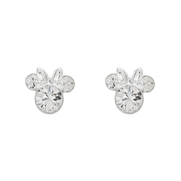Disney Minnie Mouse Silver Plated April Birthstone Stud Earrings
