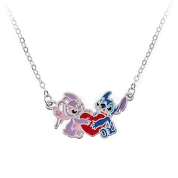 Disney Stitch And Angel Heart 18" Necklace