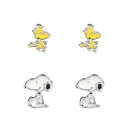 Peanuts Snoopy And Woodstock Stud Earrings Set