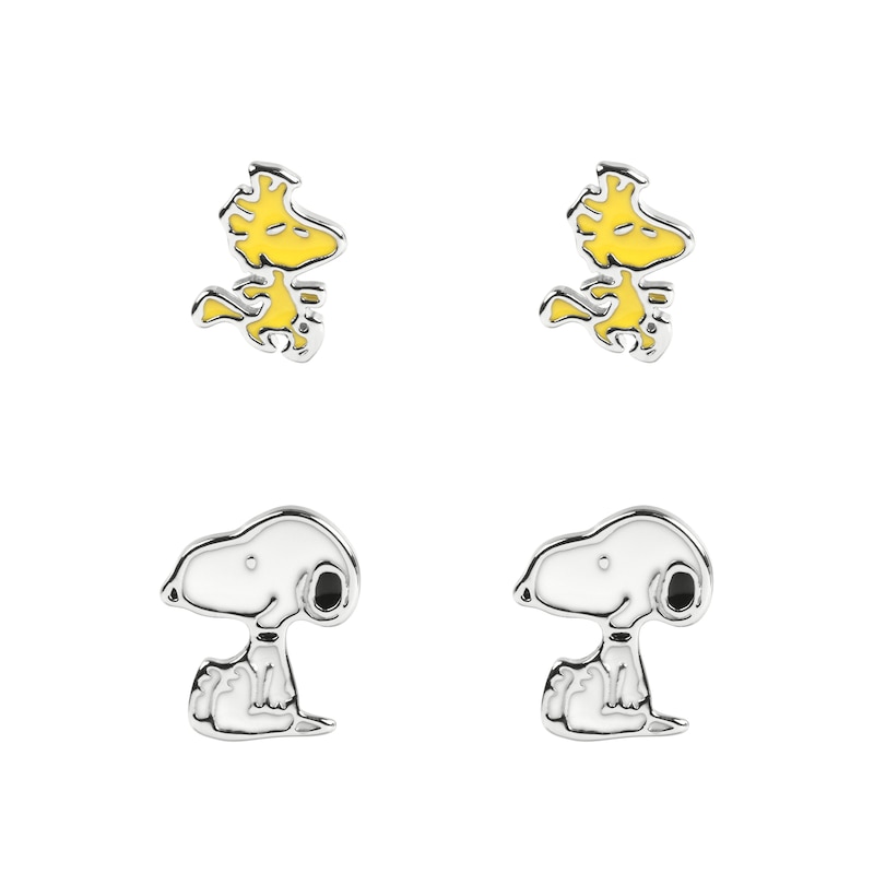Main Image 1 of Peanuts Snoopy And Woodstock Stud Earrings Set