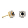 Thumbnail Image 0 of Sterling Silver & 18ct Gold Plated Vermeil Diamond & Black Sapphire Earrings