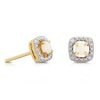 Thumbnail Image 1 of Sterling Silver & 18ct Gold Plated Vermeil Diamond & Opal Halo Stud Earrings