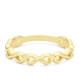 Yellow Gold Plated Sterling Silver Infinity Ring