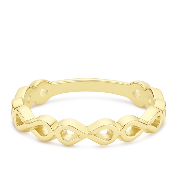 Yellow Gold Plated Sterling Silver Infinity Ring