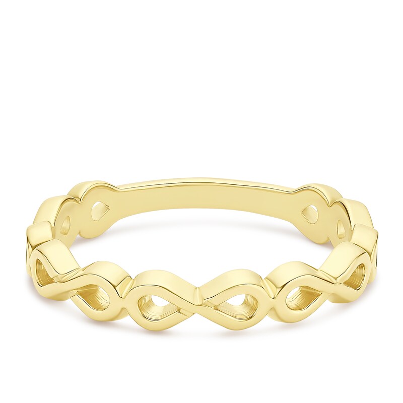 Main Image 1 of Yellow Gold Plated Sterling Silver Infinity Ring