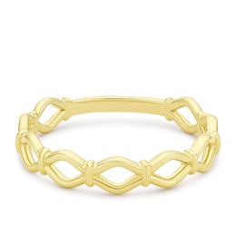 Yellow Gold Plated Sterling Silver Open Geometric Ring