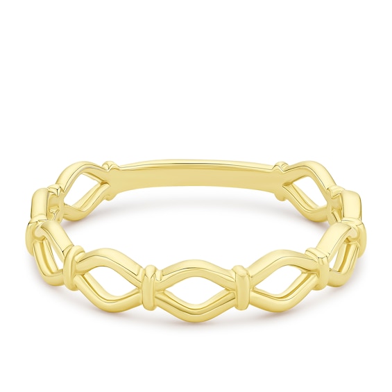 Yellow Gold Plated Sterling Silver Open Geometric Ring