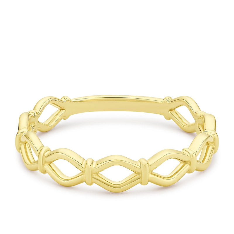 Main Image 1 of Yellow Gold Plated Sterling Silver Open Geometric Ring