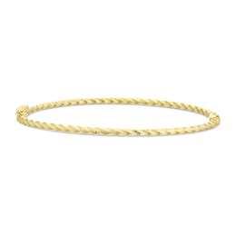 9ct Yellow Gold Diamond Cut Twist Bangle