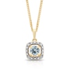 Thumbnail Image 1 of Sterling Silver & 18ct Gold Plated Vermeil Diamond & Aquamarine Pendant