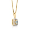 Thumbnail Image 1 of Sterling Silver & 18ct Gold Plated Vermeil Diamond & Aquamarine Pendant