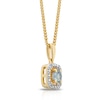 Thumbnail Image 2 of Sterling Silver & 18ct Gold Plated Vermeil Diamond & Aquamarine Pendant