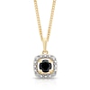 Thumbnail Image 1 of Sterling Silver & 18ct Gold Plated Vermeil Diamond & Black Sapphire Pendant