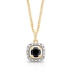 Thumbnail Image 0 of Sterling Silver & 18ct Gold Plated Vermeil Diamond & Black Sapphire Pendant