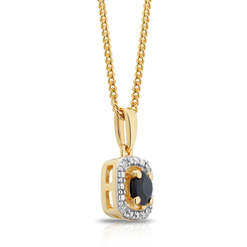 Sterling Silver & 18ct Gold Plated Vermeil Diamond & Black Sapphire Pendant