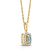 Thumbnail Image 2 of Sterling Silver & 18ct Gold Plated Vermeil Diamond & Swiss Blue Topaz Pendant