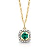 Thumbnail Image 1 of Sterling Silver & 18ct Gold Plated Vermeil Diamond & Created Emerald Pendant