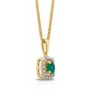 Thumbnail Image 2 of Sterling Silver & 18ct Gold Plated Vermeil Diamond & Created Emerald Pendant