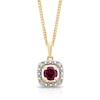 Thumbnail Image 1 of Sterling Silver & 18ct Gold Plated Vermeil Diamond & Created Ruby Pendant