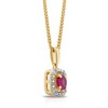 Thumbnail Image 2 of Sterling Silver & 18ct Gold Plated Vermeil Diamond & Created Ruby Pendant