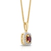 Thumbnail Image 1 of Sterling Silver & 18ct Gold Plated Vermeil Diamond & Garnet Halo Pendant