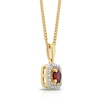 Thumbnail Image 2 of Sterling Silver & 18ct Gold Plated Vermeil Diamond & Garnet Halo Pendant