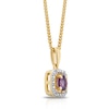 Thumbnail Image 1 of Sterling Silver & 18ct Gold Plated Vermeil Diamond & Amethyst Halo Pendant