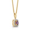 Thumbnail Image 2 of Sterling Silver & 18ct Gold Plated Vermeil Diamond & Amethyst Halo Pendant