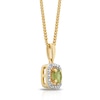 Thumbnail Image 2 of Sterling Silver & 18ct Gold Plated Vermeil Diamond & Peridot Halo Pendant