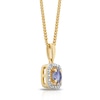 Thumbnail Image 1 of Sterling Silver & 18ct Gold Plated Vermeil Diamond & Tanzanite Halo Pendant
