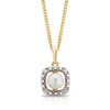 Thumbnail Image 1 of Sterling Silver & 18ct Gold Plated Vermeil Diamond & Pearl Halo Pendant