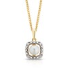 Thumbnail Image 0 of Sterling Silver & 18ct Gold Plated Vermeil Diamond & Pearl Halo Pendant