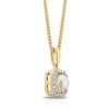 Thumbnail Image 1 of Sterling Silver & 18ct Gold Plated Vermeil Diamond & Pearl Halo Pendant