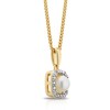 Thumbnail Image 2 of Sterling Silver & 18ct Gold Plated Vermeil Diamond & Pearl Halo Pendant