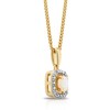 Thumbnail Image 2 of Sterling Silver & 18ct Gold Plated Vermeil Diamond & Opal Cushion Halo Pendant