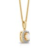 Thumbnail Image 1 of Sterling Silver & 18ct Gold Plated Vermeil Diamond & Opal Cushion Halo Pendant