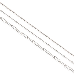 Sterling Silver Set of 3 Chains (16&quot;, 18&quot;, 20&quot;)
