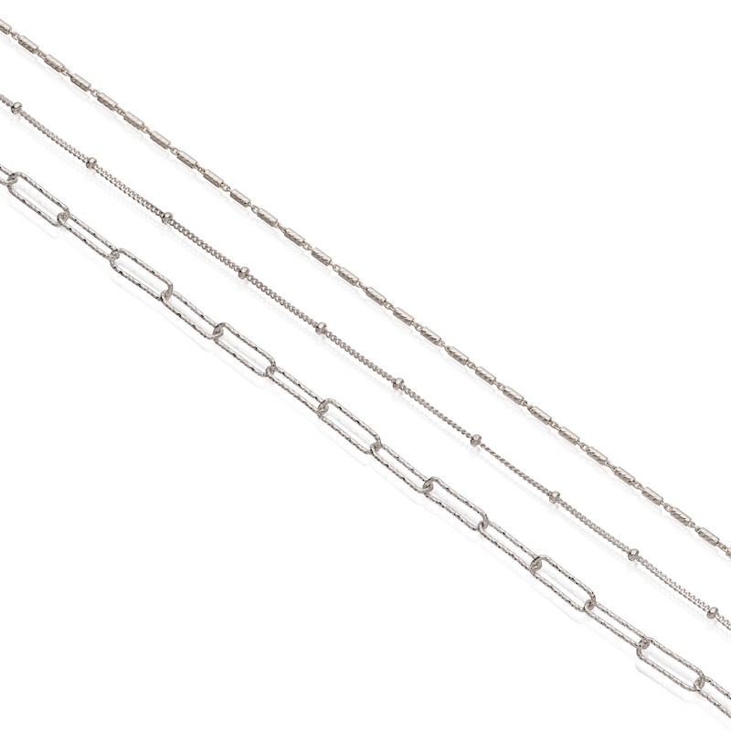 Sterling Silver Set of 3 Chains (16", 18", 20")