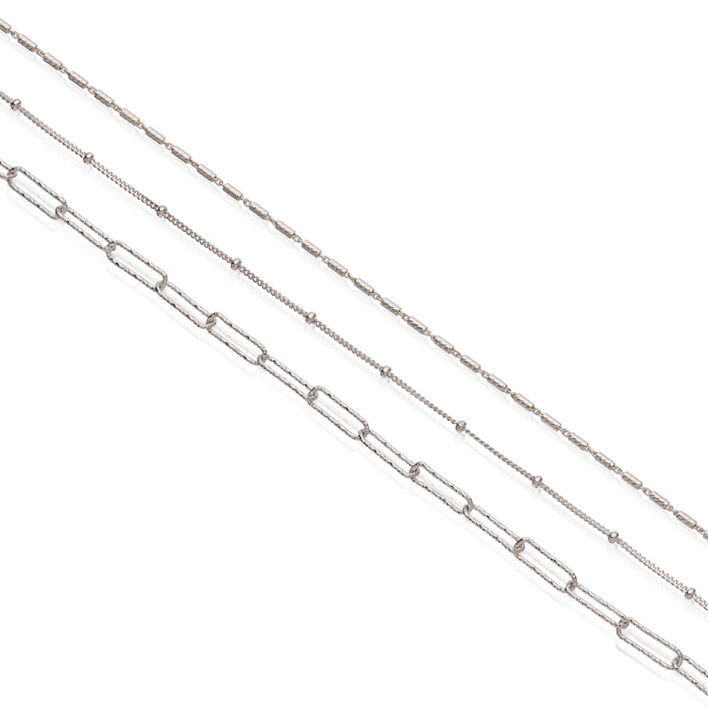 Main Image 1 of Sterling Silver Set of 3 Chains (16", 18", 20")