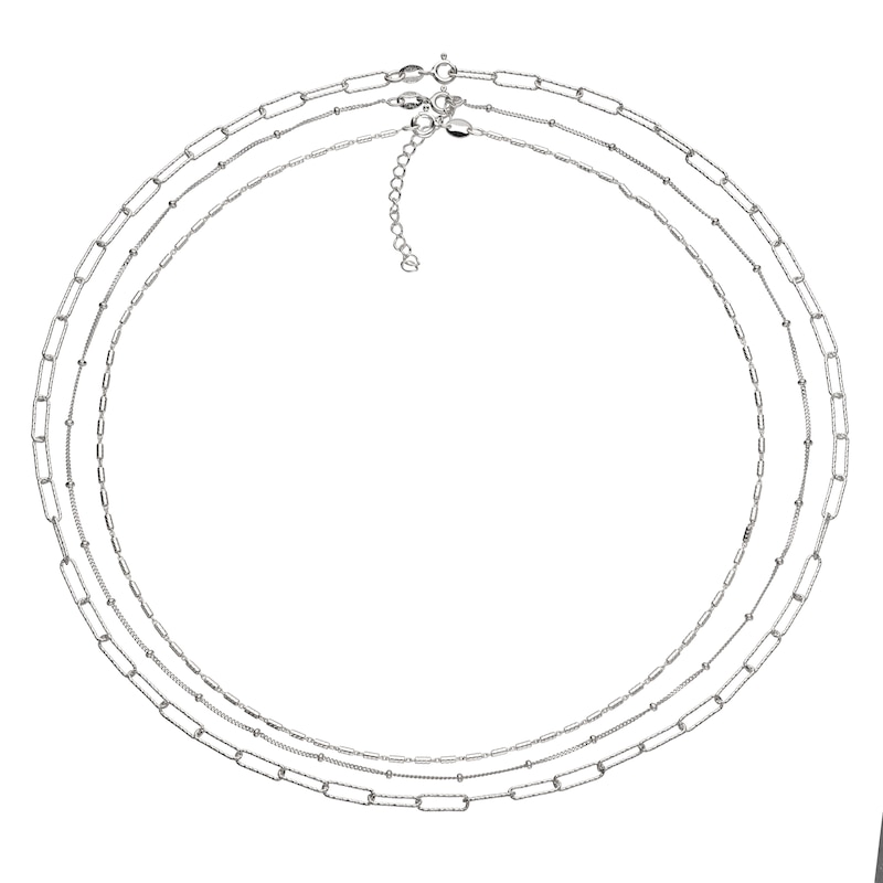 Main Image 2 of Sterling Silver Set of 3 Chains (16", 18", 20")
